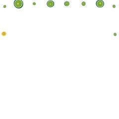 Juicy Lime Background White Vector. Citrus Falling Decoration. Yellow Decor Fruit. Green Drink Pattern.