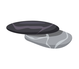 Concept Spa stones with texture stack. This vector illustration features a tranquil spa scene, with black and grey stone textures and subtle lighting. Vector illustration.