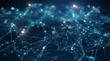Obraz premium Network connection structure. Generative Ai