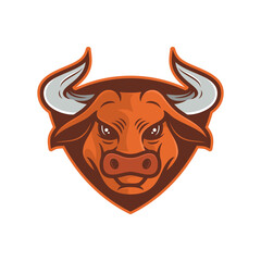 Logo animal head mascot of bulls