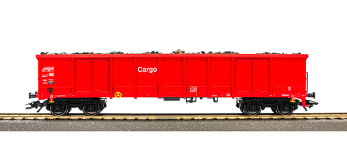 Cargo railway platform model isolated on white