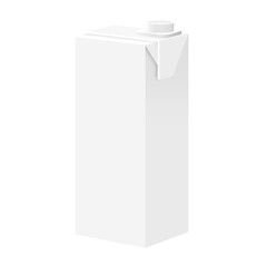 white blank milk carton package 3d