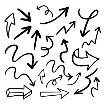 Vector Curved, Straight Arrows Signs Collection