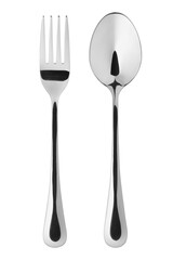 Fork, Spoon, cutlery isolated on white background, clipping path, full depth of field