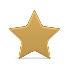 Fototapeta premium Golden star metallic premium badge best reward feedback rate winner first place 3d icon vector