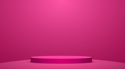 pink podium with sale text background in the pink room	