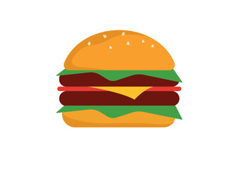 Concept BBQ hamburger. This is a flat web design concept illustration featuring a cartoon-style BBQ scene. Vector illustration.