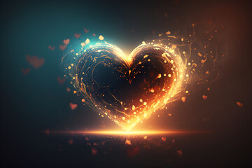 a heart made of hearts on a dark background, a picture, romanticism,heart, love, valentine,love theme , Art generated by Generative AI