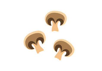 Concept BBQ mushrooms. This illustration is a concept for a flat web design featuring a cartoon-style BBQ scene. The image is created using vector graphics and shows mushrooms. Vector illustration.