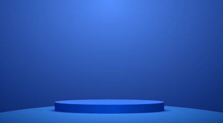 blue podium with sale text background in the blue room	