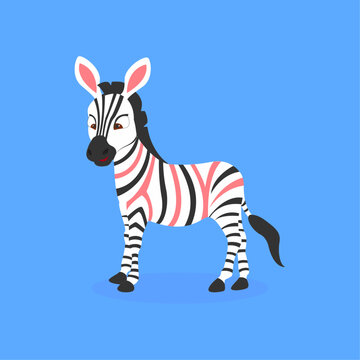 zebra vector with black, white and red stripes