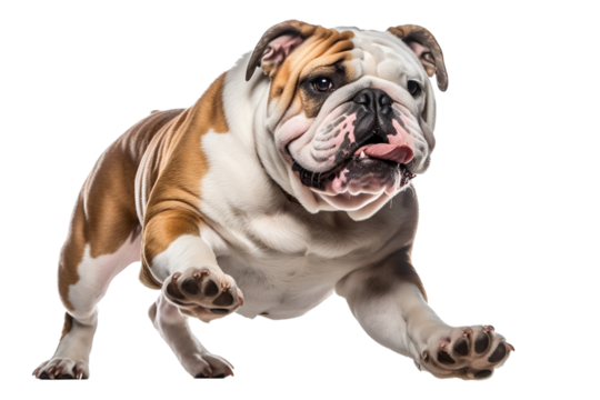 english bulldog isolated on white background