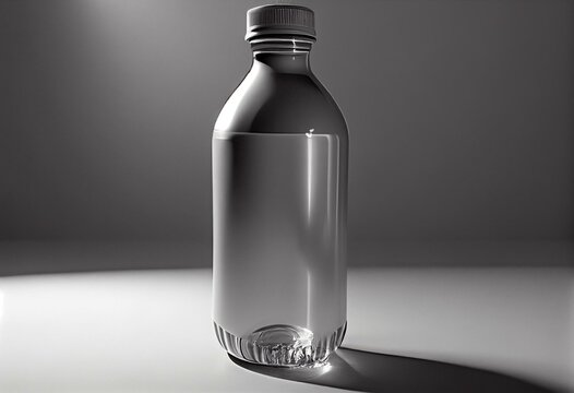 plastic empty bottle for water on white background. Generative AI