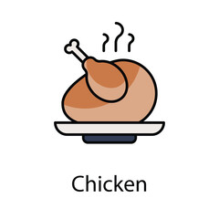 Chicken icon. Suitable for Web Page, Mobile App, UI, UX and GUI design