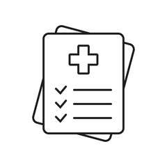 Obraz premium Medical record icon, medical report icon, medical history thin line icon, vector isolated.