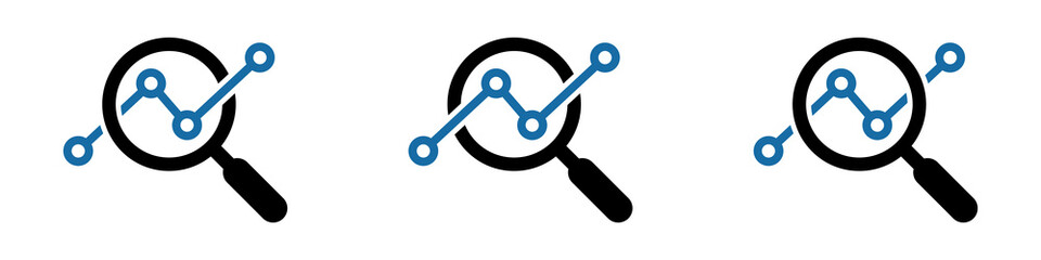 Analysis icon. Analytics symbol, analyzing vector sign. Marketing Research icon. Finance monitoring symbol.