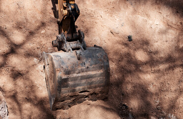 excavator bucket in work