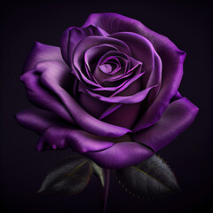 Rose Purple Flower Blooming background black