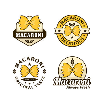 Macaroni badge design logo collection