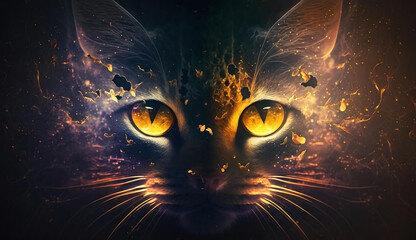 Beautiful Cat Abstract Background. Abstract Light Background. Abstract 3D Background. Gradient design element for Wall art, backgrounds, banners, wallpapers, posters and covers.