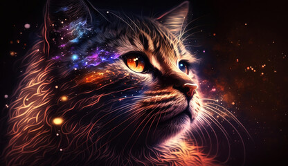 Beautiful Cat Abstract Background. Abstract Light Background. Abstract 3D Background. Gradient design element for Wall art, backgrounds, banners, wallpapers, posters and covers.