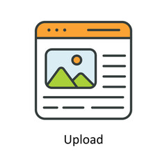 Upload Vector Fill outline Icons. Simple stock illustration stock