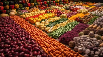 Fototapeta premium lots of vegetables on the market, generative ai