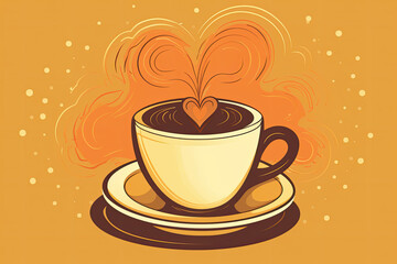 Coffee Shop Cafe Mug Espresso - Earth Tones - Generative ai