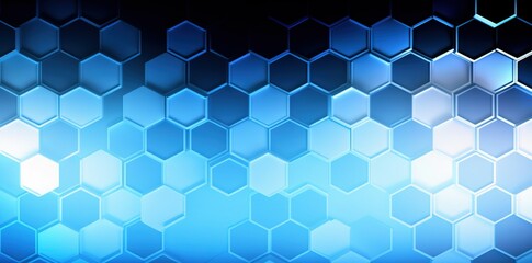 blue hexagon abstract background, blue hexagon background. Generative AI