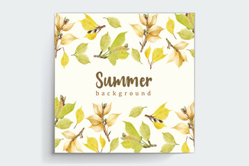 autumn and summer cherry blossom invitation card