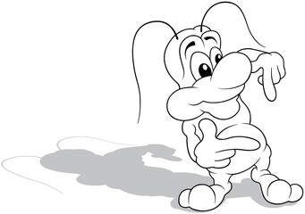 Drawing of a Standing Bug Gesturing with his Hands
