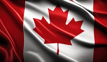 Pixar Style: A Close-Up of the Canadian Flag with a Grungy Effect