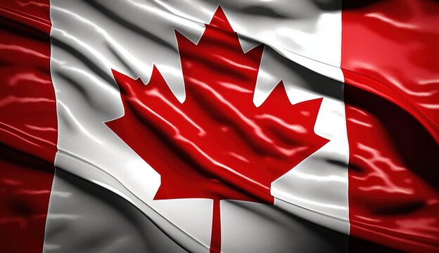 Pixar Style: A Perfect Close-Up of the Canadian Flag