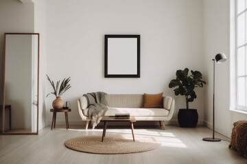 The Charm of Minimalism: A White Wall and Empty Frame