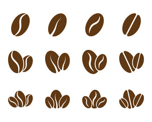coffee vector icon, coffee bean, plant with several options and editable