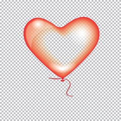 Red transparent balloon isolated on a transparent background