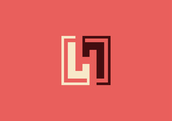 Obraz premium Double letter L with H logo symbol in the middle
