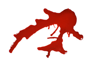 Blood puddle isolated on white, crime or disease concept