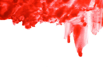 Red bloody texture on white background