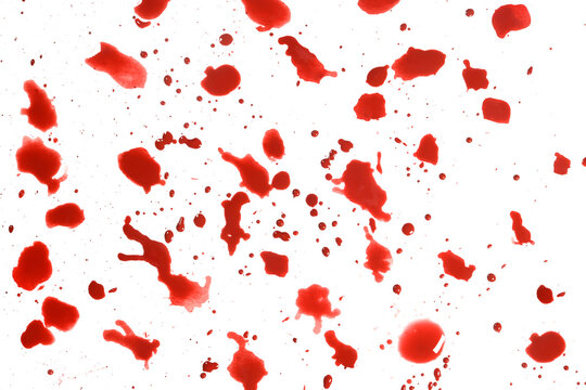 Blood drops isolated on white