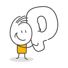 Obraz premium Stick figures. Alphabet. Isolated on white background. Hand drawn Doodle Line Art Cartoon Design character.