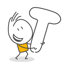 Stick figures. Alphabet. Isolated on white background. Hand drawn Doodle Line Art Cartoon Design character.