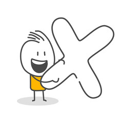 Stick figures. Alphabet. Isolated on white background. Hand drawn Doodle Line Art Cartoon Design character.