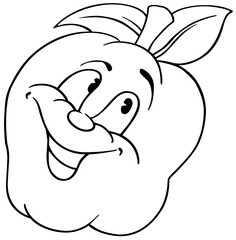 Drawing of a Smiling Apple