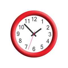 red clock isolated on white