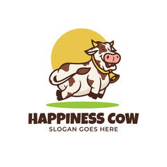logo mascot cow farm ranch illustration vector