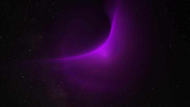 Abstract violet glow sphere, science background. Digital technology planet structure in space, 4k