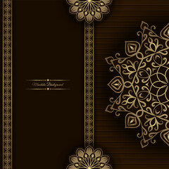 brown background, with gold mandala decoration