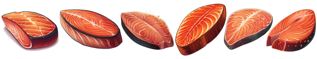 Salmon steak.  Generative AI.