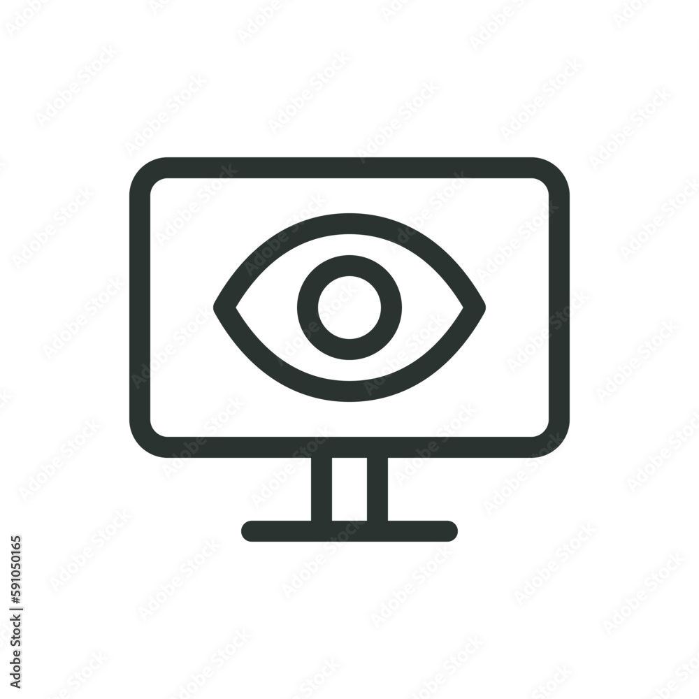 Fototapete monitor calibration isolated icon, eye safe monitor vector icon with editable stroke